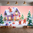 thumbnail image 6 of Gingerbread Man Christmas Banner Christmas Tree Holiday Display Gift Boxes Christmas Stockings Xmas Backdrop for Christmas Party Holiday Decoration Indoor Celebration, 6 of 9