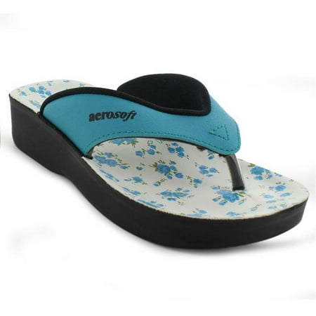 

Aerosoft Olivia Comfy Thong Strap Printed Footbed Sandals for Girls