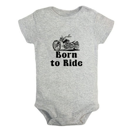 

Born to Ride Funny Rompers For Babies Newborn Baby Unisex Bodysuits Infant Jumpsuits Toddler 0-12 Months Kids One-Piece Oufits (Gray 12-18 Months)