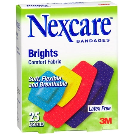 Nexcare Brights Comfort Fabric Bandages Assorted 25 Each Pack Of