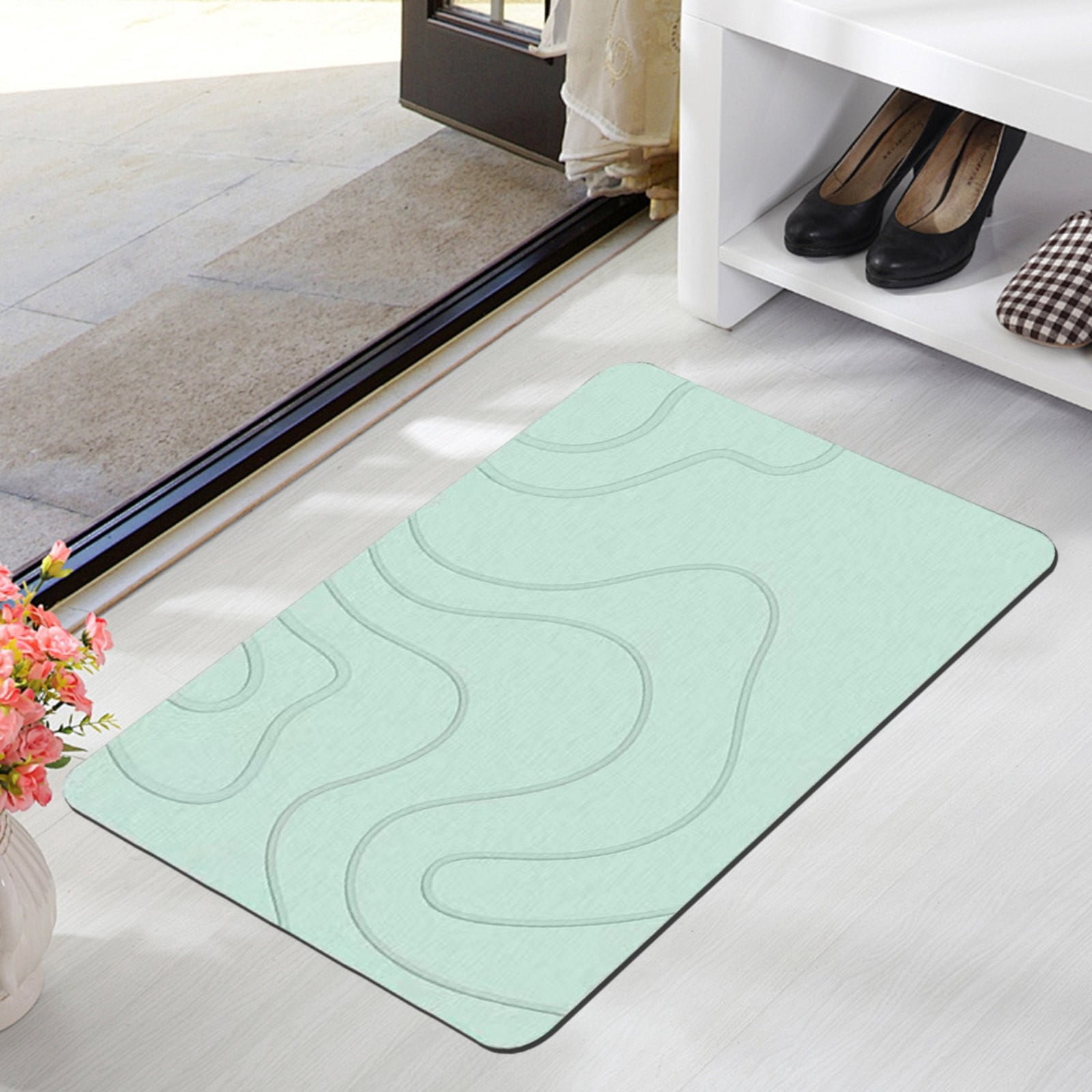 Giyblacko Stone Bath Mat Diatomaceous Earth Bath Mat Super Absorbent Non Slip Diatomite Stone Bath Mats For Bathroom Quick Drying Stone Shower Mat