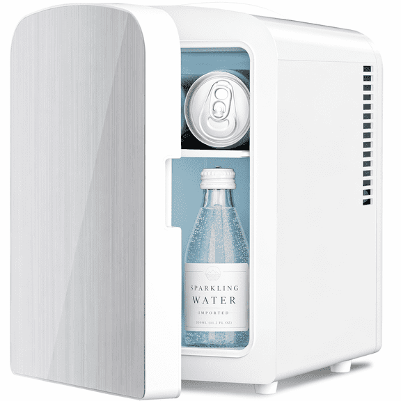 Havato Mini Fridge, Portable 4L/6 Can Personal Cooler – Skincare Fridge, Small Compact Refrigerator,White