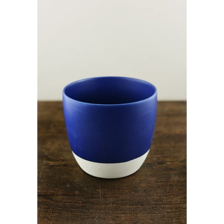 4 Pieces Of Cobalt Blue Dip Dyed Ceramic Flower Pot 5 Inches Cobalt Blue Dip Dyed Ceramic Flower Pot