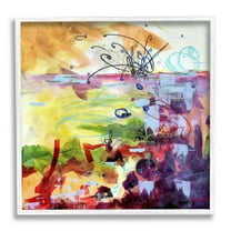 Stupell Industries Abstract Chaos Lively Line Movements Purple Orange Yellow, 12 x 12, Design by Heather W. Ernst