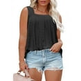 thumbnail image 2 of FAIWAD Women's Plus Size Tank Tops Summer Sleeveless Loose Pleated Shirts Square Neck Mesh Flowy Tunics Tees, 2 of 8
