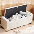 thumbnail image 3 of Ottoman Storage Bench for Bedroom End of Bed,Rectangular Entryway and Window Bench with Storage,Upholstered Fabric Ottoman Bench for Living Room, Hallway(White), 3 of 6