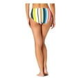 thumbnail image 2 of ANNE COLE Women's White Striped Stretch Lined Full Coverage Clearwater Bikini Swimsuit Bottom XS, 2 of 2