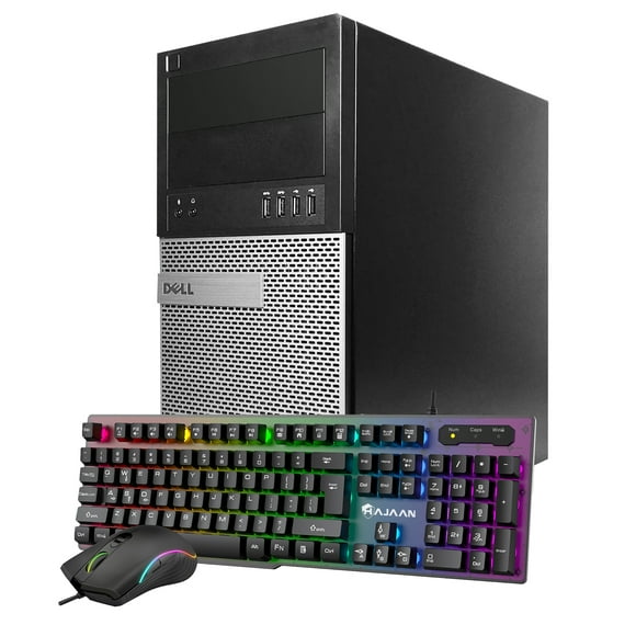 Dell OptiPlex 7010 Tower Gaming Computer PC Intel Quad Core i5 3rd Gen 3470 3.20 GHz 8 GB DDR3L RAM 1 TB HDD AMD Radeon RX 550 4GB Win 10 Pro Wi-Fi With Free Gaming Keyboard and Mouse