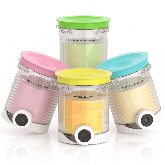 4-Pack NC701 Pint Containers with Lids — Compatible with NC700 Series Ice Cream Maker, Freezer Cups for Homemade Frozen Treats, Dishwasher Safe