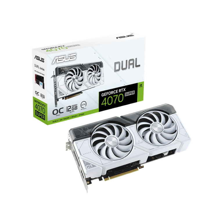 ASUS Dual RTX 4070 Super White OC Edition 12GB GPU - GDDR6X ASUS Dual RTX 4070 Super White OC Edition 12GB GPU - GDDR6X