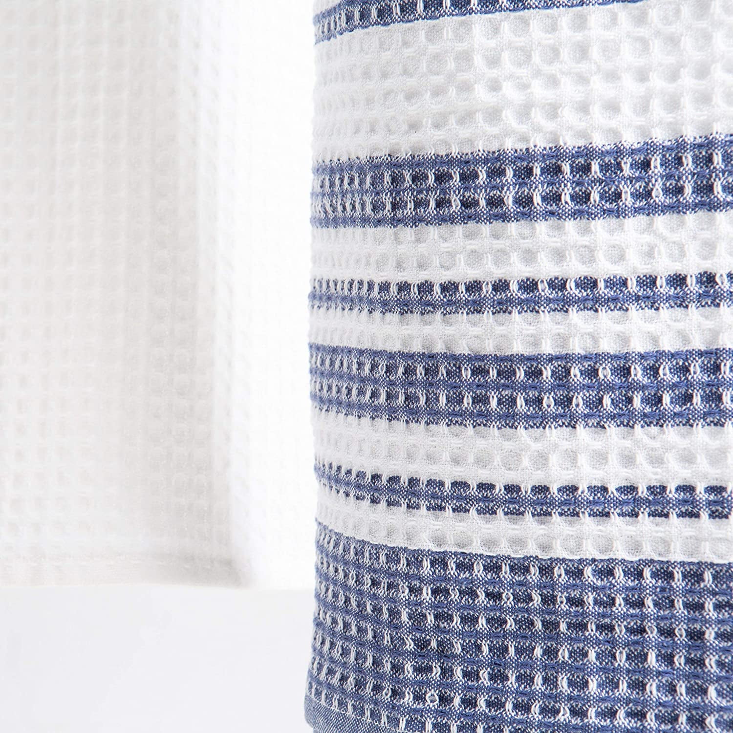 FELPINTER KITCHEN TOWELS (3) WHITE WAFFLE GRAY 100% COTTON 19.5 X