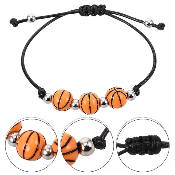 LOLIPPYY 2Pcs Adjustable Basketball Sports Bracelets Multi Color Acrylic for Gym and Outdoor Events