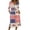 Multicolor, variant on 4th of July Dresses for Women 3/4 Sleeve V-Neck Button Down A-Line Midi Patriotic American Flag Dress Casual Summer Beach Vacation Sundress with Pockets