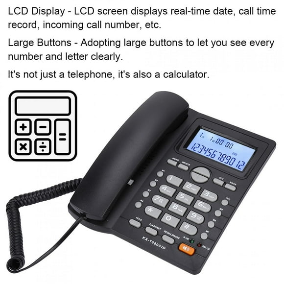 Greensen Call Time Record Answering Machine Corded Phone With Speakerphone For Calculator Telephone