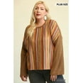 thumbnail image 6 of Novelty Knit And Solid Knit Mixed Loose Top - Pumpkin, XL, 6 of 11