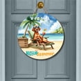 thumbnail image 2 of Vizsla Hello Summer Beach Theme with Sunglasses and Tropical Cocktail Round Wood Sign Vizslas Dog Lover Gifts Idea Hanging Wall Home Decor - 00009, 2 of 5