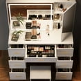Vanity Set with Lighted Mirror, Makeup Vanity Table with 7 Drawers