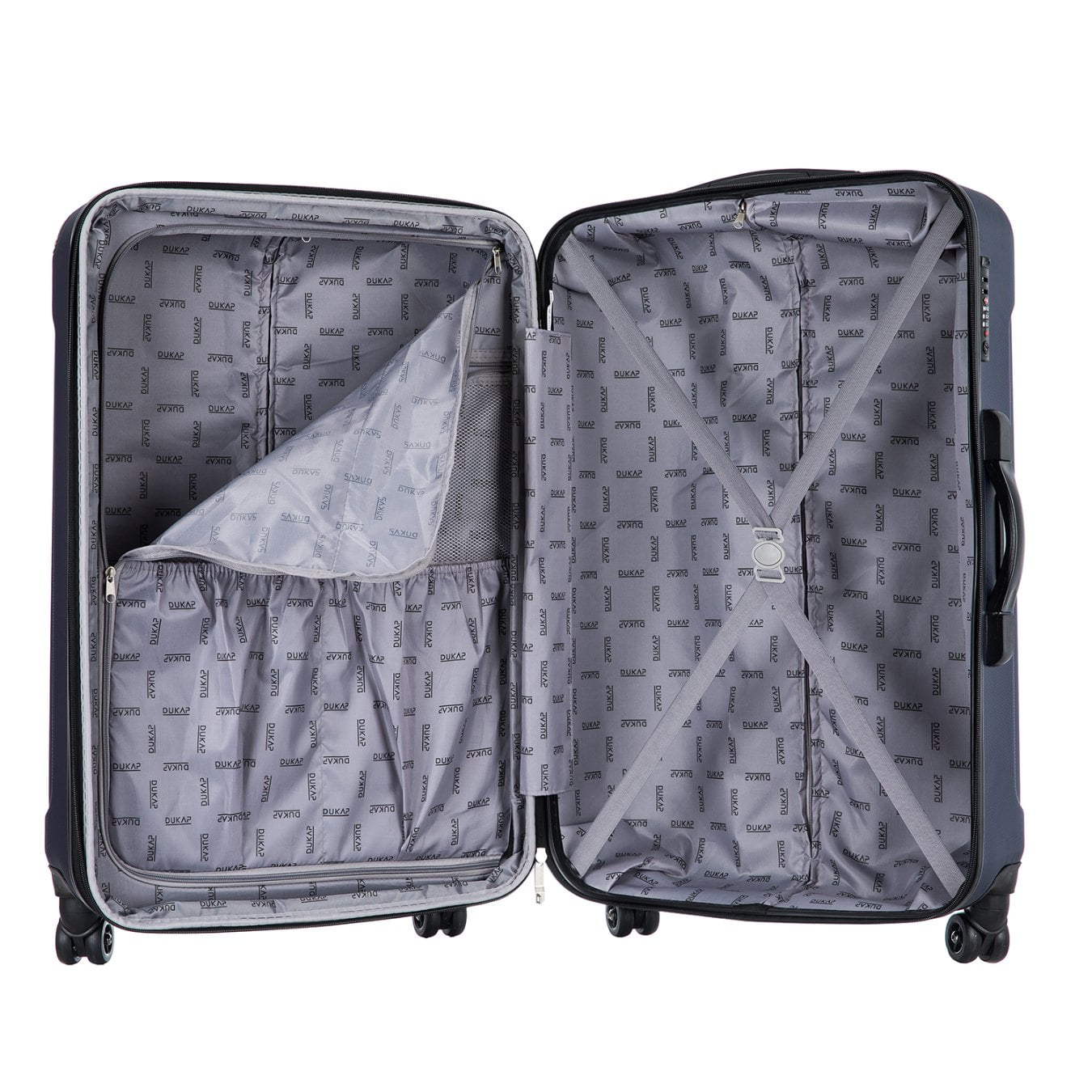 DUKAP Intely 32" Hardside Lightweight Luggage with Spinner Wheels and Integrated Weight Scale, Blue
