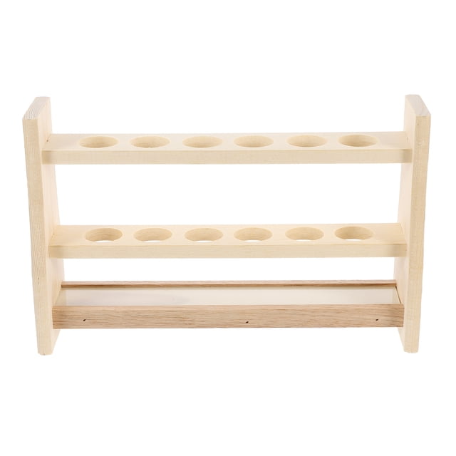 Miangastore 1pc Wooden Test Tube Rack Practical Test Tube Stand Test Tube Storage Rack