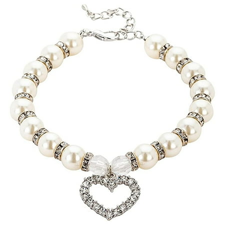 Ftwujt Pearl Collar for Dogs Dog Necklace Dog Necklace Collar Pearl Dog Collar Cute Pet Jewelry Pearl Collar  1 Piece Pet Pearl Collar for Small Pet Cat Dog Collar Dog Bone- Pendant Jewelry
