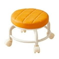 thumbnail image 5 of Low Rolling Stool with 360 Degrees Swivel Wheels Faux Leather Cushion Roller Seat Heavy Duty Rotating Mini Chair Seating Stool, 5 of 8
