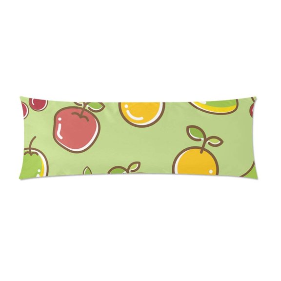 ABPHOTO Seamless Pattern Healthy Fruit Design Body Pillow Cover pillow Case Pillow Protector Cushion Cover 20x60 inch