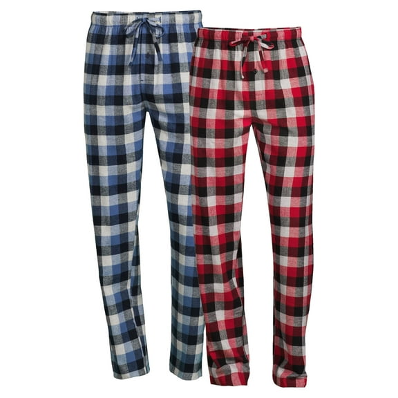 Hanes Men's Big and Tall Cotton Flannel Pants, 2-Pack