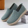 thumbnail image 3 of Knit Loafers for Women Orthopedic Walking Shoes Thick Soft Sole Antislip Casual Round Toe Slip on Flat Shoes Breathable Mesh Sneakers Green Size 6, 3 of 7