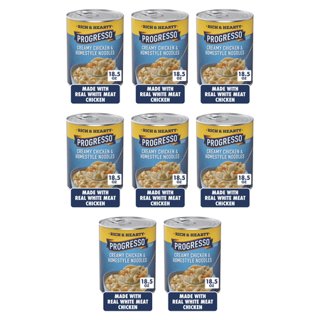 Progresso Creamy Chicken & Homestyle Noodles Soup, Rich & Hearty Canned Soup, 18.5 oz (Pack of 8)