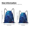 thumbnail image 2 of Saiise Deep Sea Glowing Fishes Pattern Sports Drawstring Backpack - String Swim Gym Bag with Wet Proof Pocket for Women&Men-Medium, 2 of 6