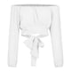 thumbnail image 4 of Blusa de manga larga sin tirantes para mujer Color sólido con hombros descubiertos y manga farol fruncida Pompotops  gfhjh7971, 4 of 9