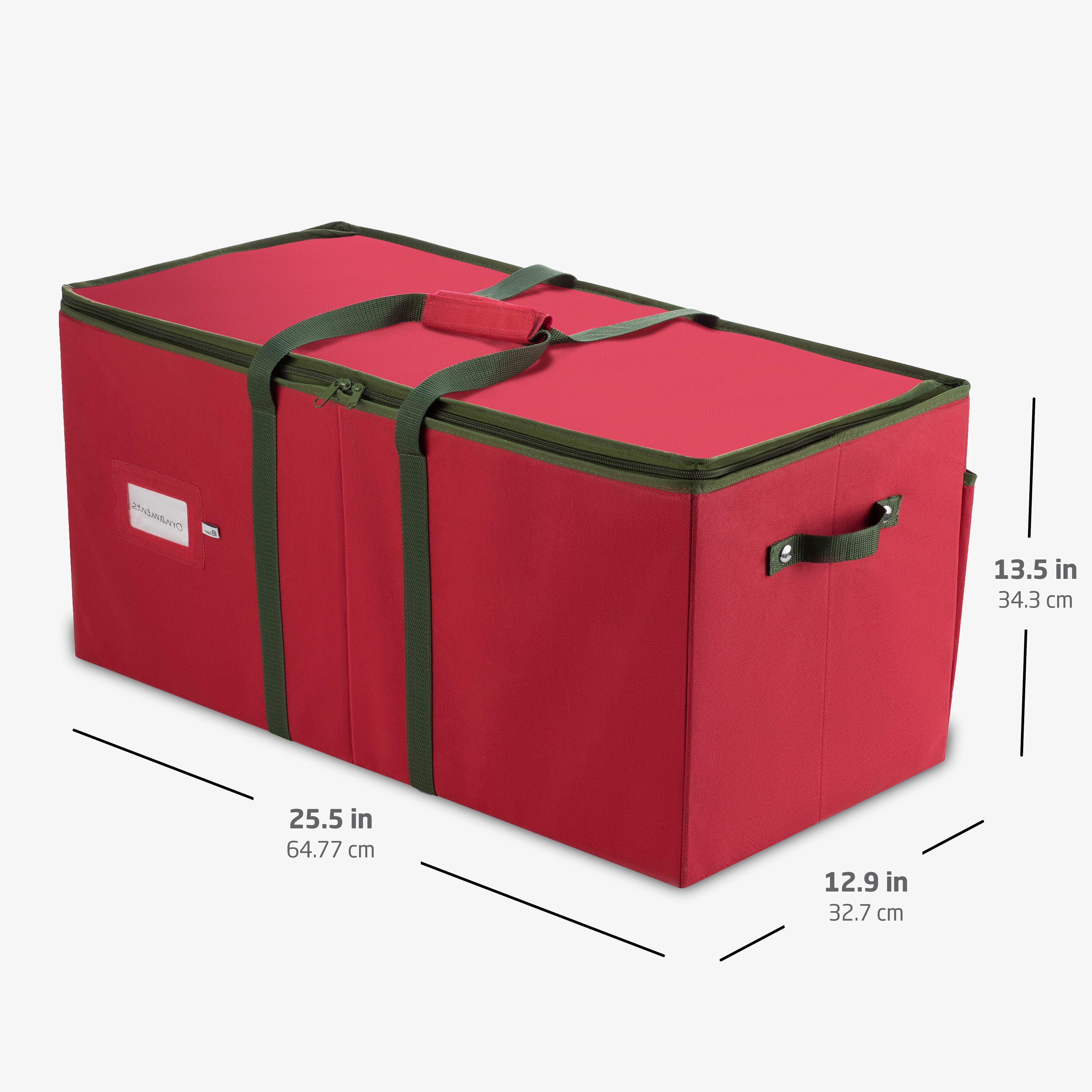  ZOBER Large Christmas Ornament Storage Box - Stores 128  Ornaments W/Dividers - Non-Woven, Durable Christmas Storage Containers -  Dual Zipper - Red : Home & Kitchen