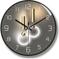 thumbnail image 1 of Reloj de pared Reloj de pared de cuarzo digital redondo europeo de 30 cm de diámetro Adecuado para sala de estar, dormitorio y estudio (negro), 1 of 5
