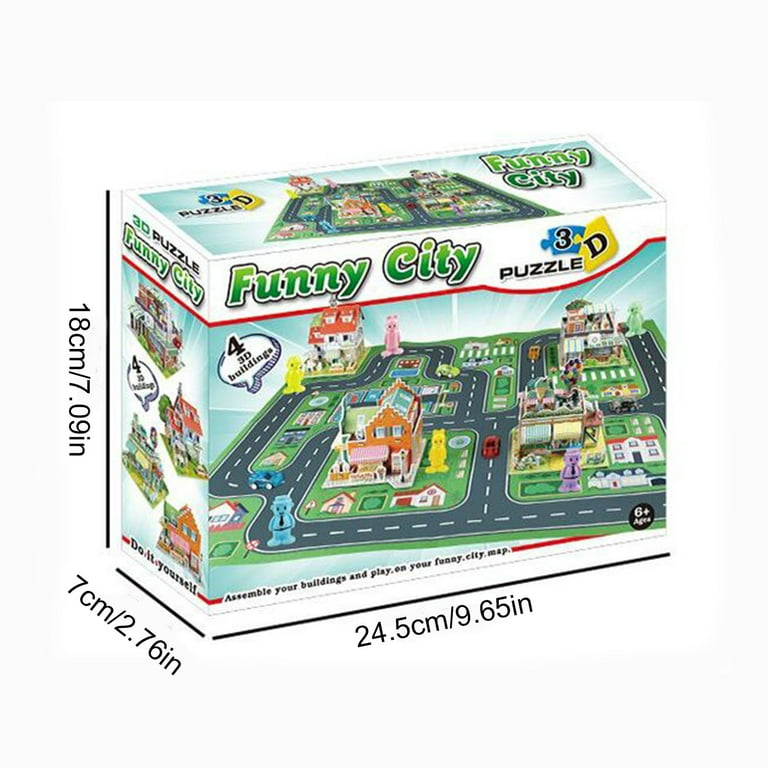 Gallickan 3D Puzzles City Scene for Kids, Cardboard Building Kit