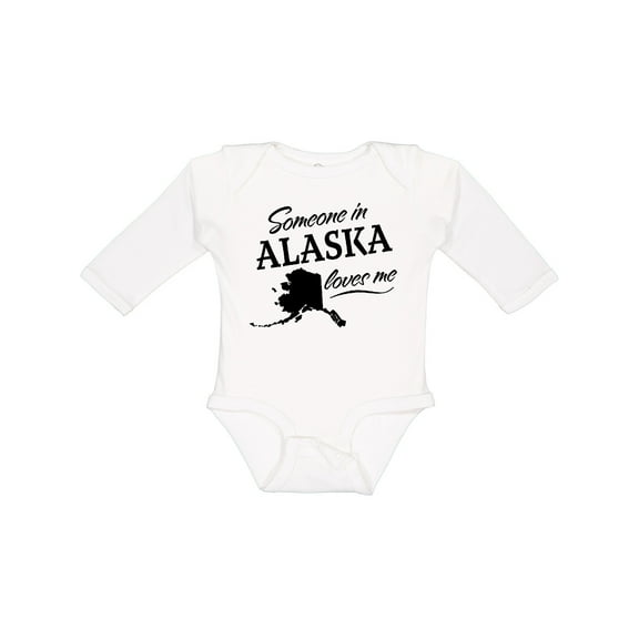 Inktastic Someone in Alaska Loves Me Boys or Girls Long Sleeve Baby Bodysuit