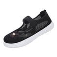 thumbnail image 3 of IEMIEMIEM Womens Orthopedic Shoes Arch Support Sneakers Lightweight Slip on Non Slip Walking Shoes Knitted Mesh Stretch Soft 2026 Foam Shoes Black 7 Wide, 3 of 7
