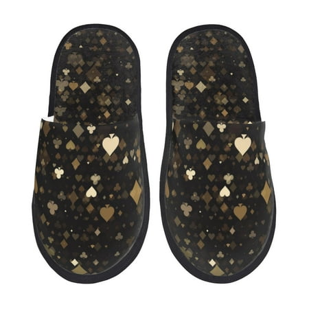 Balery Casino Slient Indoor Furry Fleece Comfort House Shoes Soft Non-Slip Home Shoes Cotton slippers House Slippers-- Medium