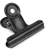 10 Pack Bulldog Clips 2.5 Inches Large Hinge Paper Clips Metal Hinge Clips for Crafts, Bags, Drawings, Photos at Kitchen & Office Usage, Black, 63mm