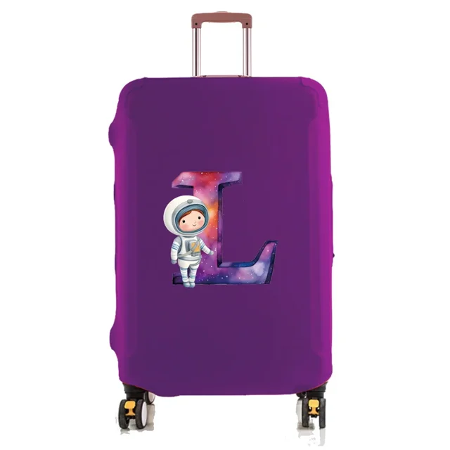 Travel Luggage Cover Baggage Suitcase Protector Washable Reusable Dustproof Scratch-proof Suitcase Cover Astronaut Print Pattern 8astronaut letterL M