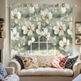 thumbnail image 2 of Vintage Magnolia Swag Valances for Windows 2 Pack White Blooming Floral Green Oil Painting Swag Kitchen Curtains 36 Inches Long Rod Pocket Short Window Treatment for Kitchen Bathroom 36"x36", 2 of 8