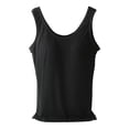 thumbnail image 4 of Lixiuxyad Crop Tank Tops For Women Shelf Bra Camisoles Adjustable Spaghetti Strap Tank Tops Basic Layer(Black L), 4 of 6