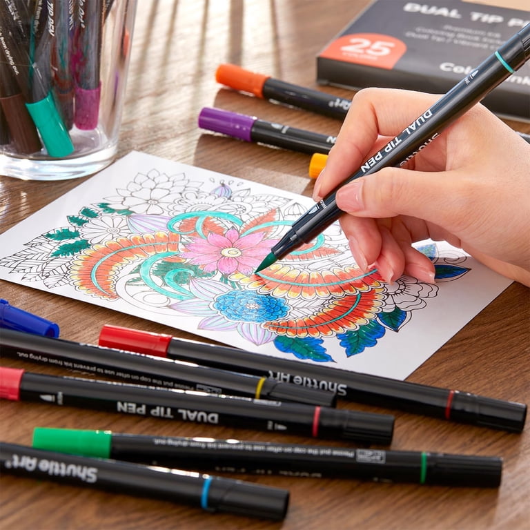 Shuttle Art Dual Tip Brush Markers, 25 Colors photo 7