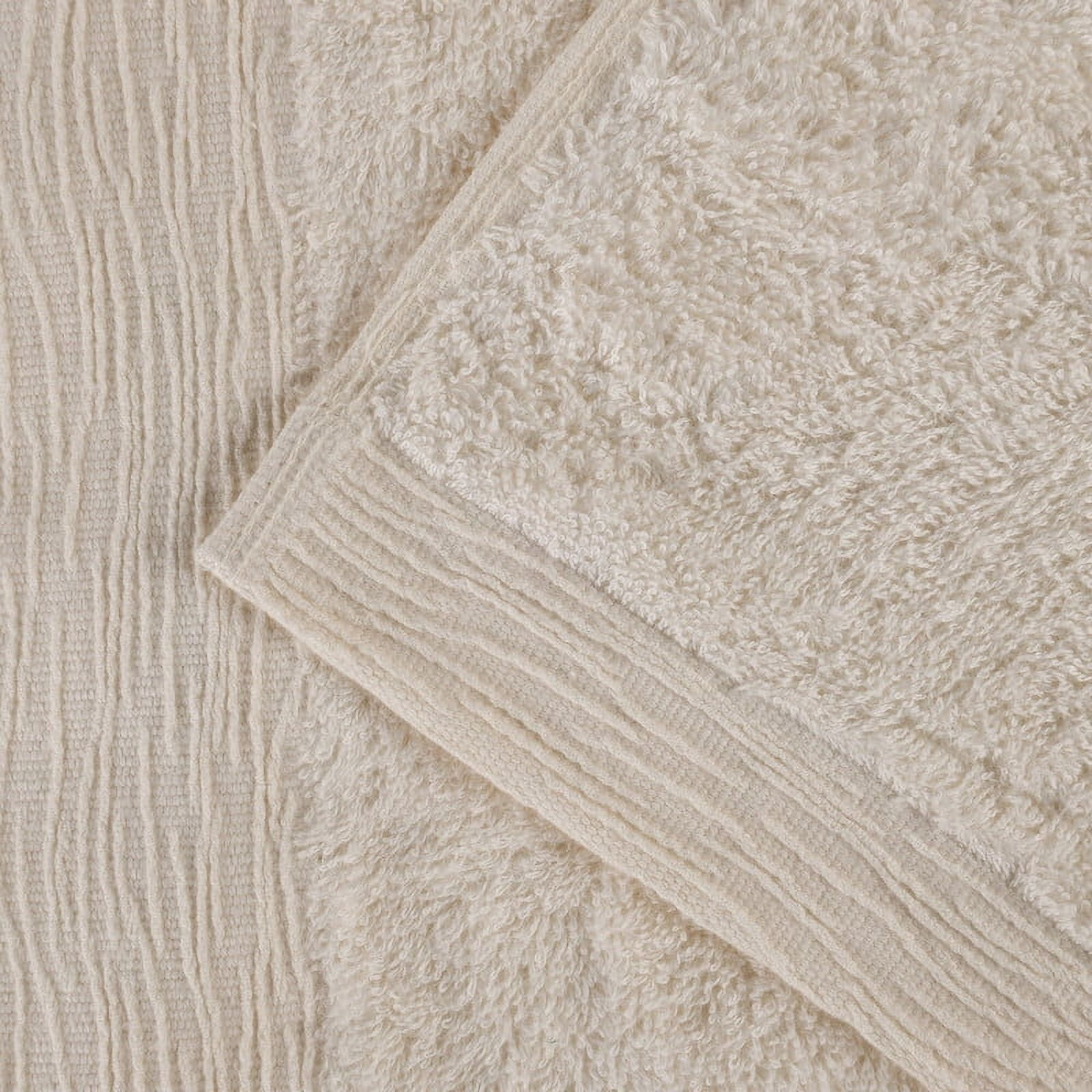 Superior Rayon From Bamboo Soft 9-Piece Towel Set, Cotton Blend Modern Towels, Ivory