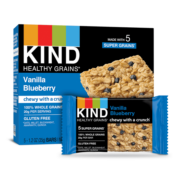 KIND Healthy Grains Granola Bars, Vanilla Blueberry, Gluten Free, 1.2