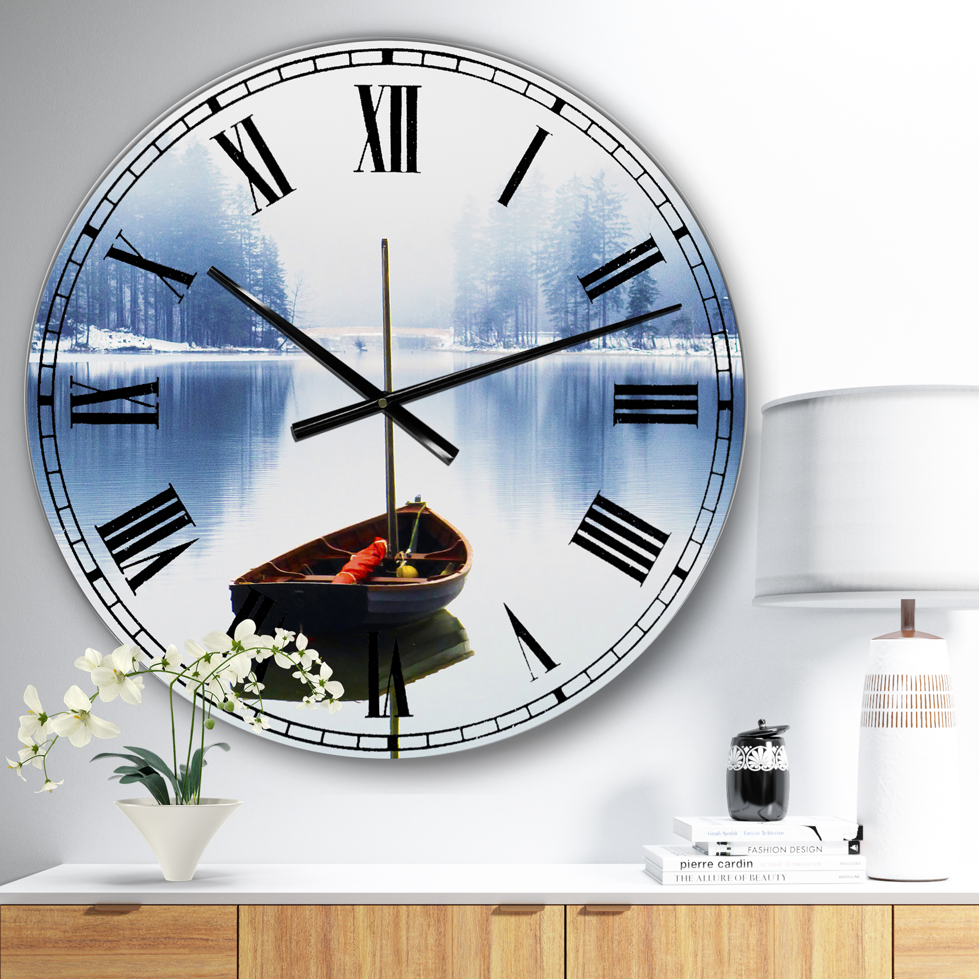 Designart Oversized Multicolor Analog Round Modern Wall Clocks, CLM25104-C23