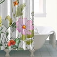 thumbnail image 4 of Waterproof Beautiful Colorful Floral Shower Curtain 72x72 Inch Boho Style Polyester Unique Shower Curtain for Bathroom Hotel Home Decor with 12 Plastic Hooks, 4 of 5
