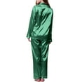 thumbnail image 4 of Zoofduhp Pijamas De Mujer Soft Pajamas for Women Pajamas for Women Set Long Sleeve Button Up Sleepwear Soft Lightweight Comfy Long Pants Loungewear Pajamas for Women Green 2Xl, 4 of 5