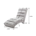 thumbnail image 7 of Linen Massage Chaise Lounge Indoor Chair, Electric Recliner Chair Sleeper Chair Upholstered Lounge Sofa with 5 Model & 2 Intensity Levels, Modern Long Lounger for Office Living Room, Light Grey, 7 of 7