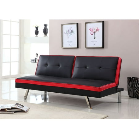 Red Futon - Leonel Signature Claire PU Futon Sofa