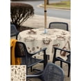 thumbnail image 5 of Outdoor Tablecloths with Umbrella Hole & Zipper, Vintage Cafe 54x54 Inch Square Tablecloths, Coffee Making Tools Beans Cups Moka Pot Tan Waterproof Table Cloth, Patio/Pool/Picnic Table Covers, 5 of 8